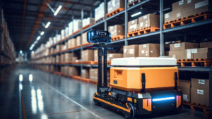 Robot Forklift Efficiently Sorting In Modern Warehouse 300x169